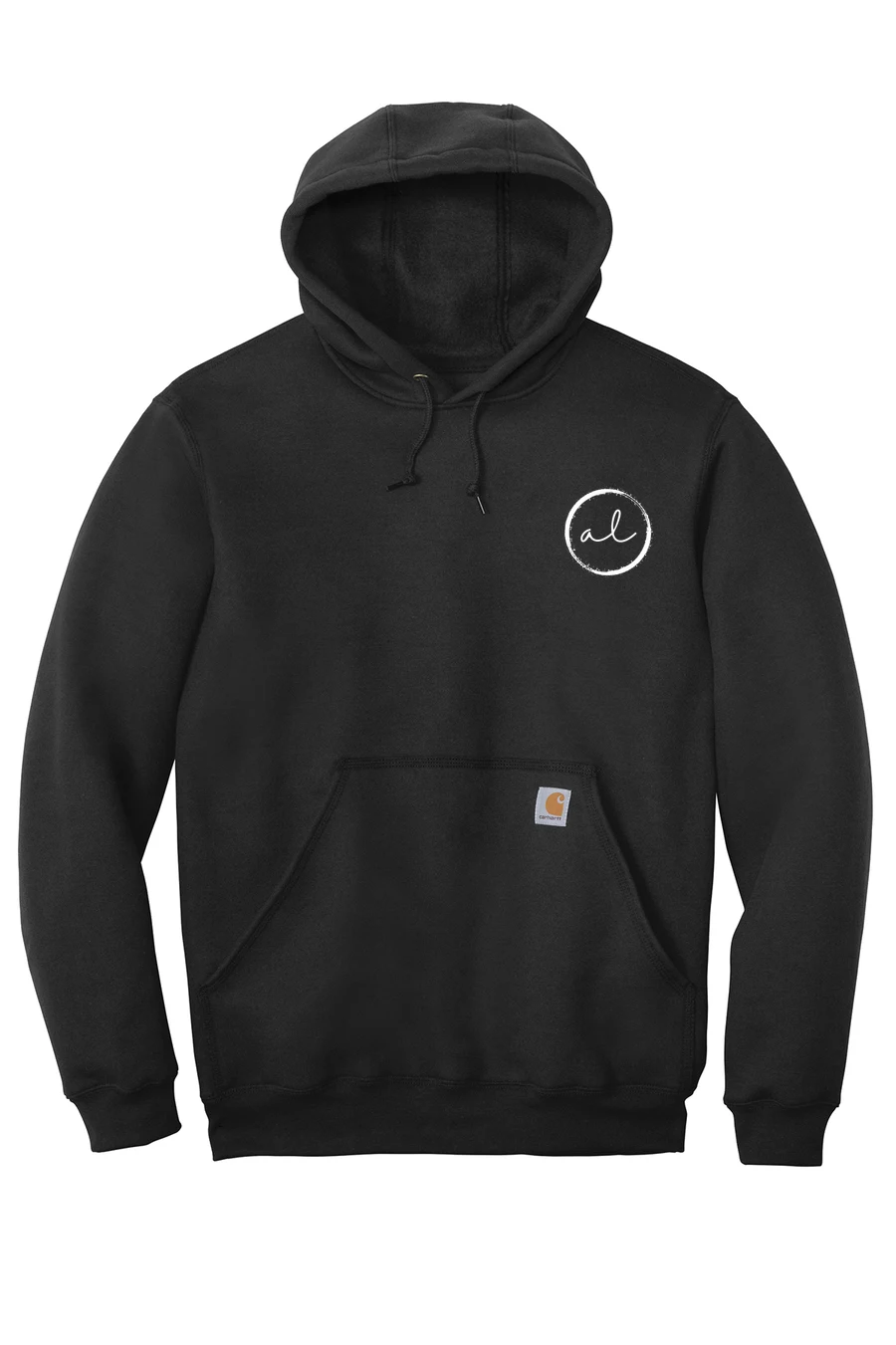 Black Carhartt hooded sweatshirt with the AL mark